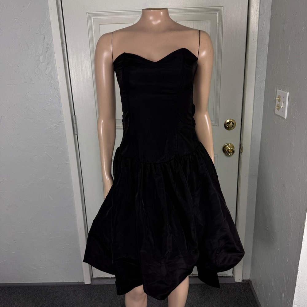 Vintage 80s 90s MODA INTL Dress Prom Party 3/4 Formal Evening Tie Bow G4-5